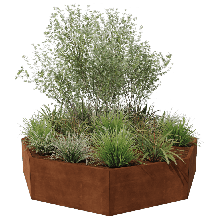 Cortenstål plantekasse - Ottekant - 241,4 x 241,4 cm