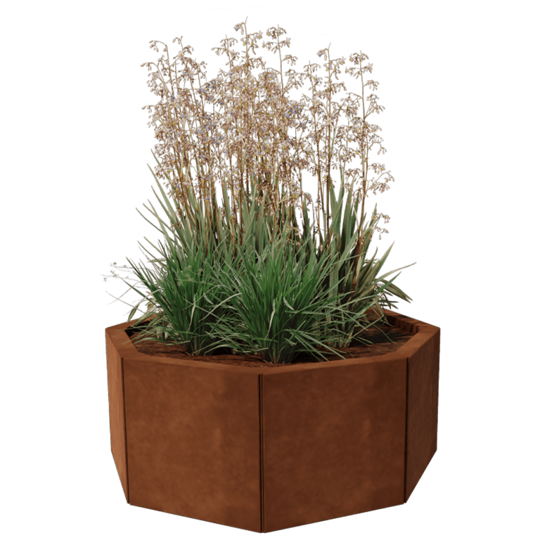 Cortenstål plantekasse - Ottekant - 72,4 x 72,4 cm