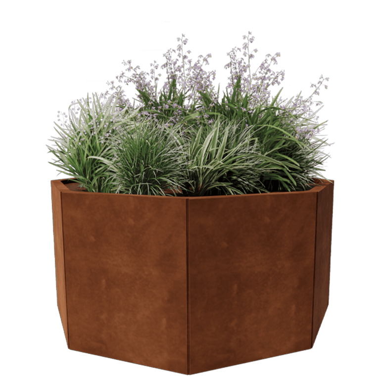 Cortenstål plantekasse - Ottekant - 120,7 x 120,7 cm