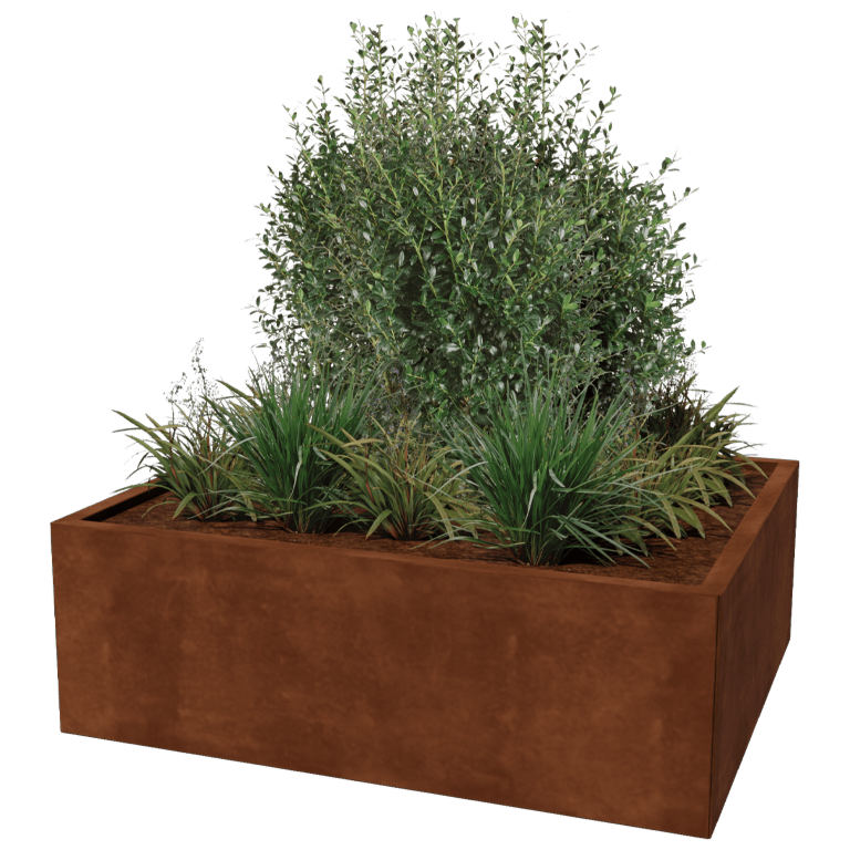 Cortenstål plantekasse - Rektangel - 100 x 120 cm