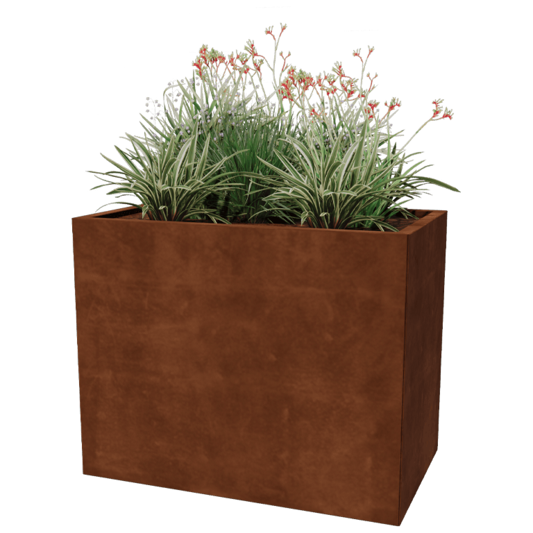 Cortenstål plantekasse - Rektangel - 60 x 100 cm