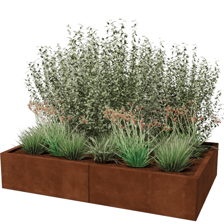 Cortenstål plantekasse XXL - Rektangel - 160 x 100 cm