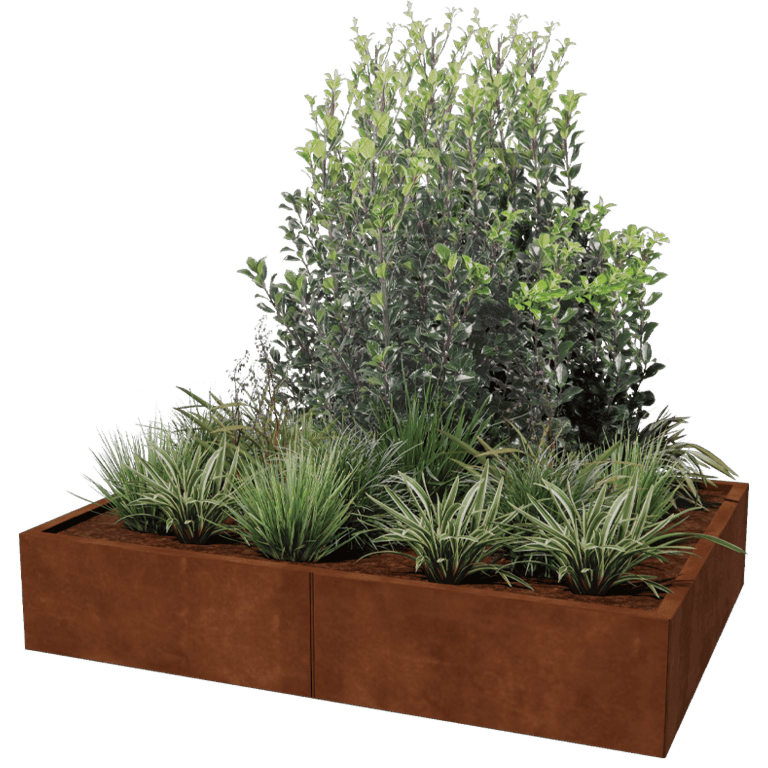 Cortenstål plantekasse XXL - Rektangel - 160 x 120 cm