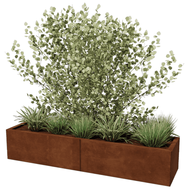 Cortenstål plantekasse XXL - Rektangel - 160 x 40 cm
