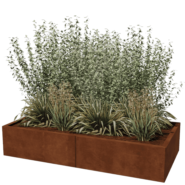Cortenstål plantekasse XXL - Rektangel - 160 x 80 cm