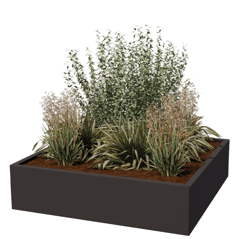 Stål plantekasse - Firkant - 120 x 120 cm