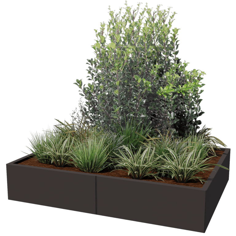 Stål plantekasse XXL - Rektangel - 160 x 120 cm