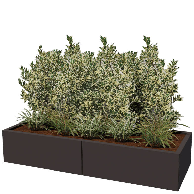 Stål plantekasse XXL - Rektangel - 160 x 60 cm