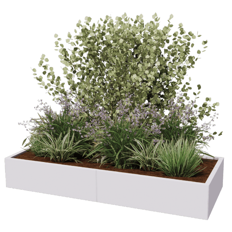 Stål plantekasse XXL - Rektangel - 200 x 80 cm