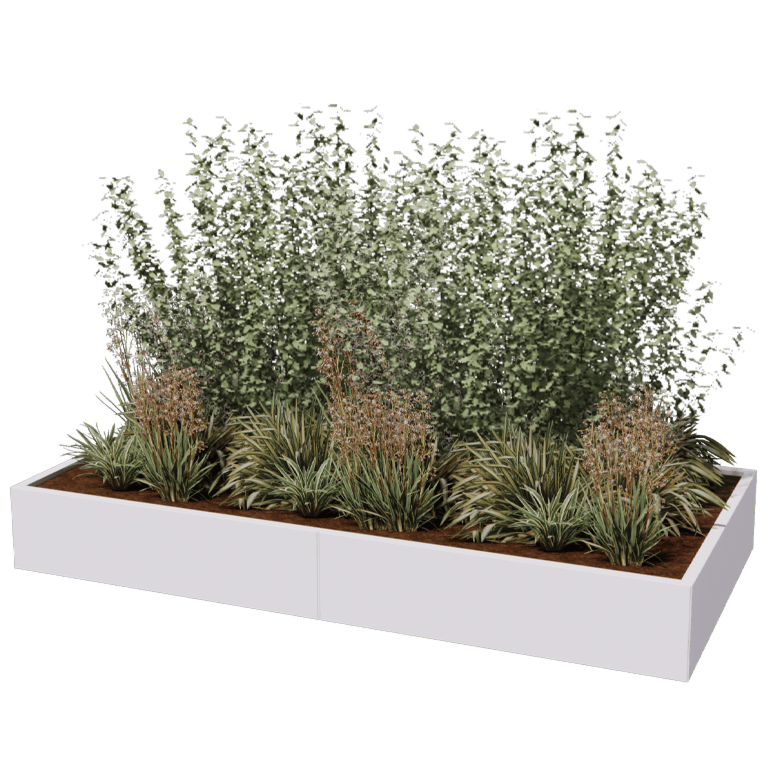 Stål plantekasse XXL - Rektangel - 240 x 120 cm
