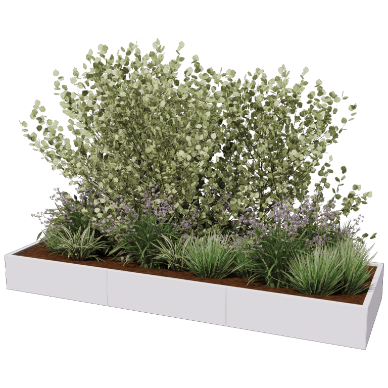 Stål plantekasse XXL - Rektangel - 300 x 100 cm