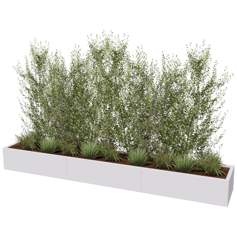 Stål plantekasse XXL - Rektangel - 300 x 50 cm
