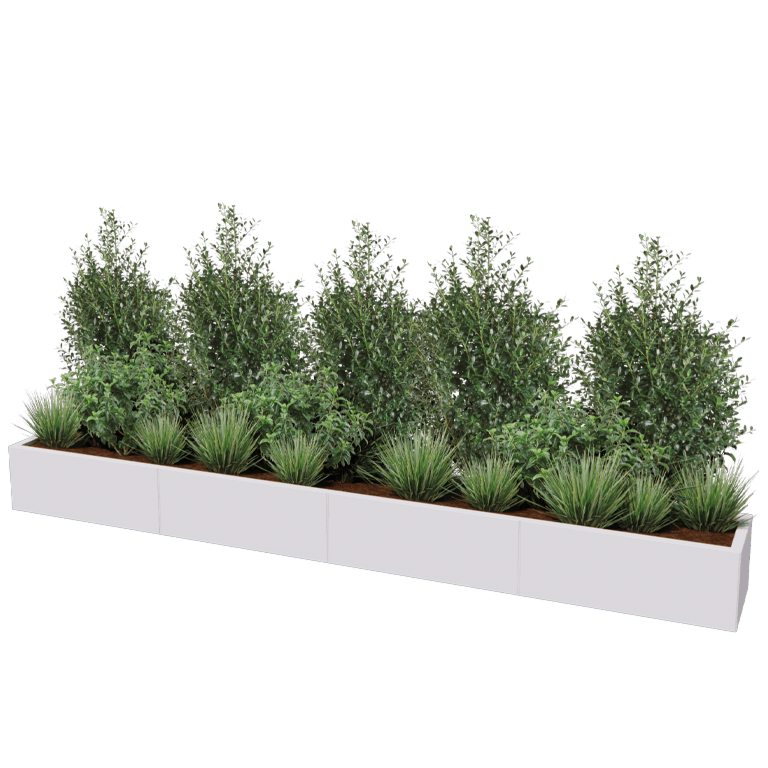 Stål plantekasse XXL - Rektangel - 320 x 40 cm