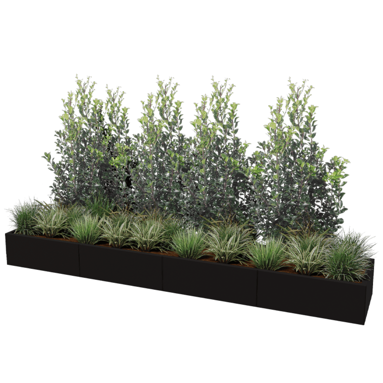 Stål plantekasse XXL - Rektangel - 320 x 60 cm