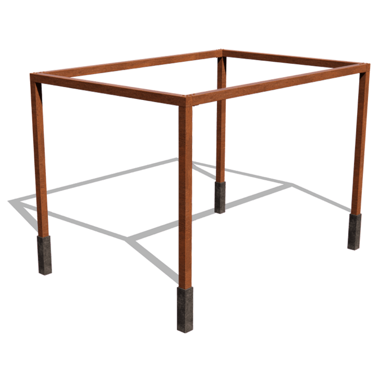 Cortenstål pergola - Firkantet - 424 x 300 x 230 cm