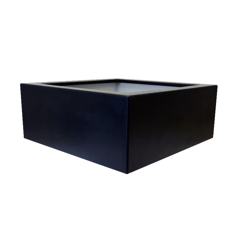 Plantekasse i glasfiber - Kvadratisk - 100 x 100 x 40 cm - Med bund