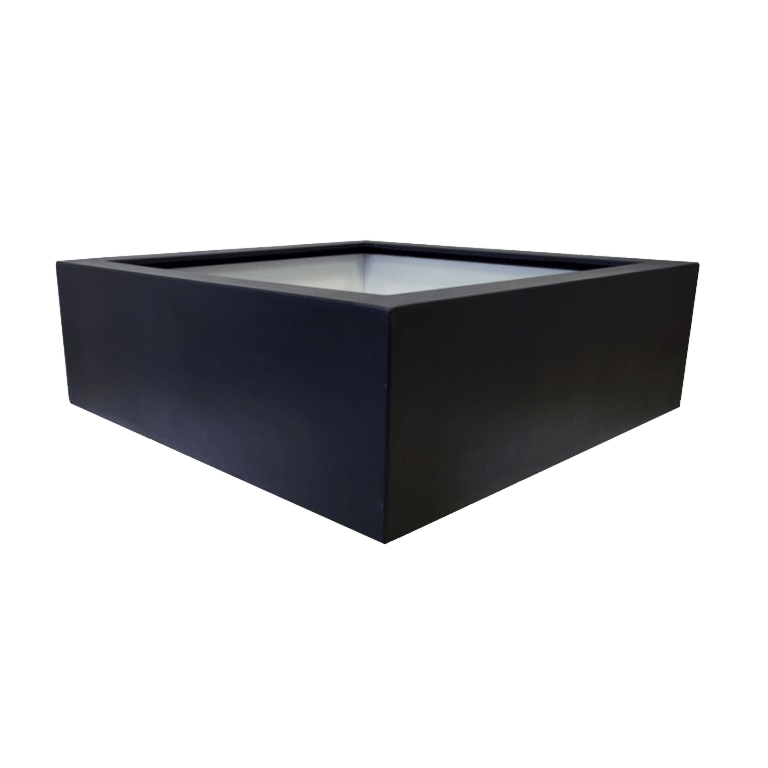 Plantekasse i glasfiber - Kvadratisk - 120 x 120 x 40 cm - Med bund