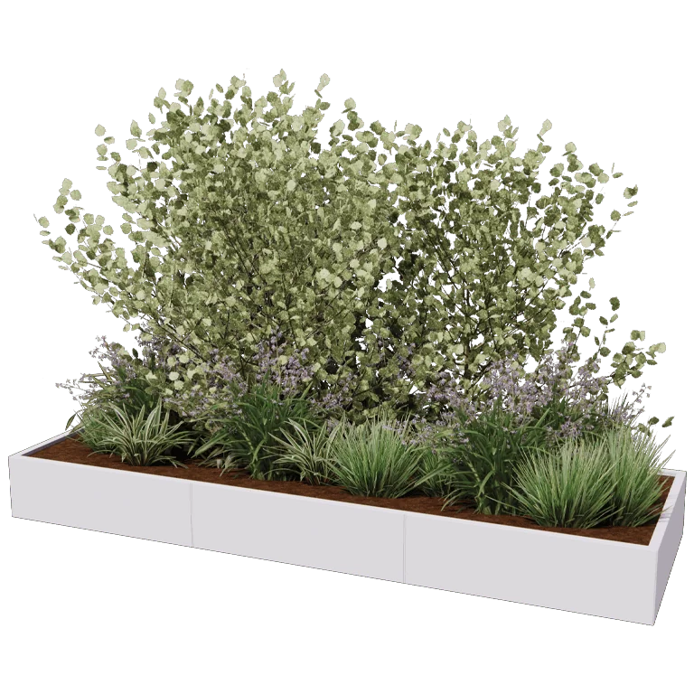 Stål plantekasse XXL - Rektangel - 300 x 100 x 80 cm - Andre RAL-farve - Uden bundplade