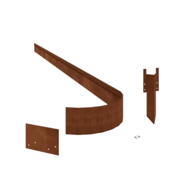 Cortenstål bedkant - Knust FLEX - Højde 13 cm - Komplet sæt 15 meter
