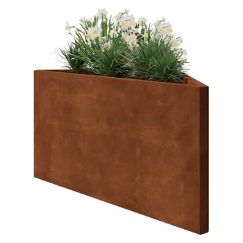 Cortenstål plantekasse - Trekant ligebenet - 112,2 x 60,5 x 60 cm - Uden bundplade