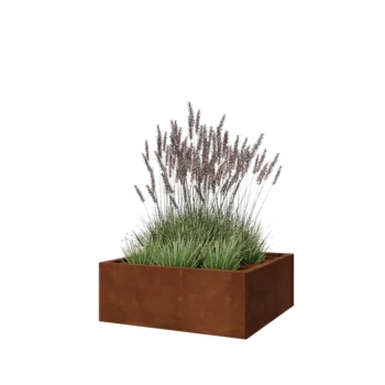Cortenstål plantekasse - Firkant - 80 x 80 x 30 cm - Uden bundplade