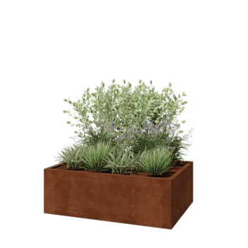 Cortenstål plantekasse - Rektangel - 120 x 80 x 40 cm - Uden bundplade