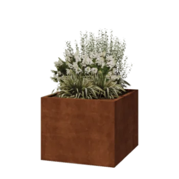 Cortenstål plantekasse - Firkant - 100 x 100 x 80 cm - Svejset - Uden bundplade