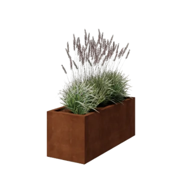 Cortenstål plantekasse - Rektangel - 120 x 50 x 50 cm - Svejset - Med bundplade