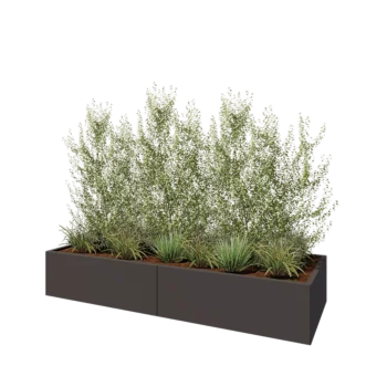 Stål plantekasse XXL - Rektangel - 240 x 80 x 40 cm - RAL7016 mat (antracitgrå) - Uden bundplade