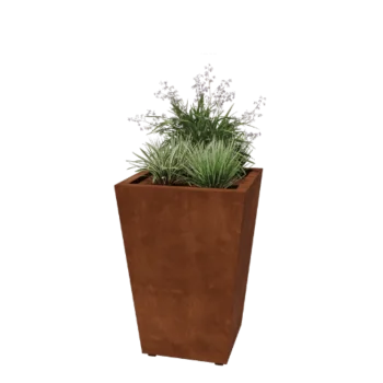 Cortenstål plantekasse - Kegle - 60 x 60 x 81,5 cm - Svejset - Med bundplade