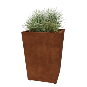 Cortenstål plantekasse - Kegle - 80 x 80 x 101,5 cm - Svejset - Med bundplade