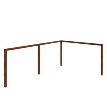 Cortenstål pergola - Hjørne - 600 x 412 x 242 cm - Uden betonfod