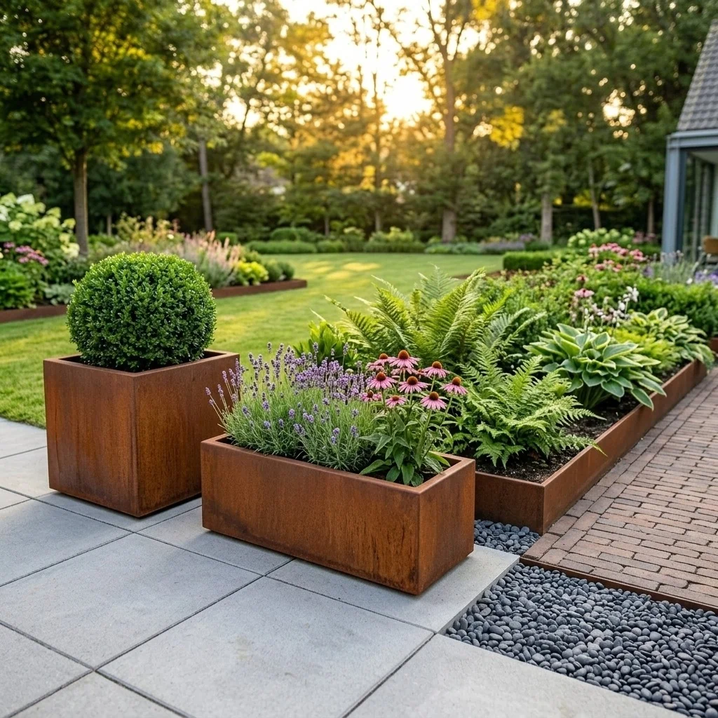 Cortenstål plantekasse - Rektangel - 120 x 60 x 40 cm - Uden bundplade