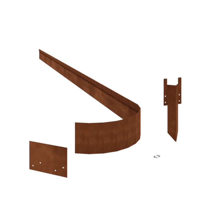 Cortenstål bedkant - Knust FLEX - Højde 13 cm - Komplet sæt 24 meter
