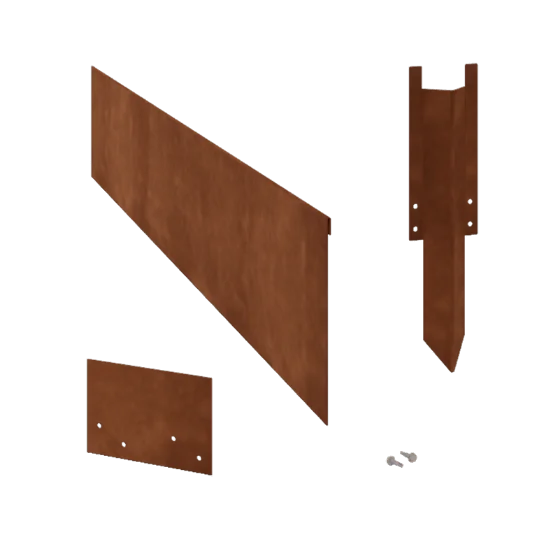 Cortenstål bedkant - Knust - Højde 23 cm - Komplet sæt 24 meter