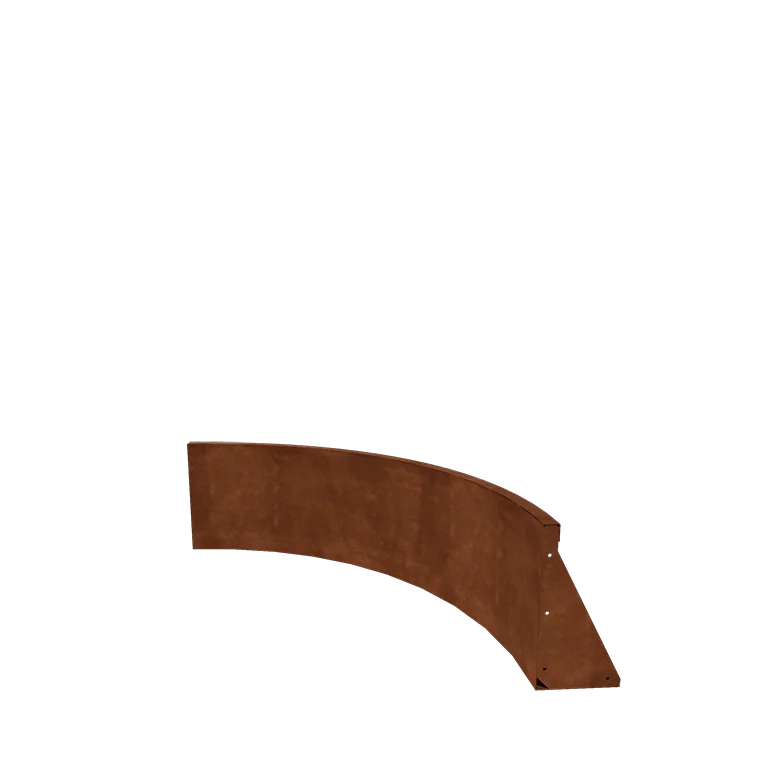Cortenstål støttemur - Indvendig kurve - 100 x 100 x 40 cm