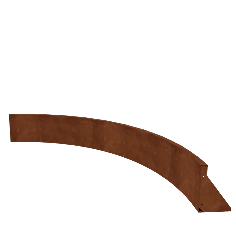 Cortenstål støttemur - Indvendig kurve - 150 x 150 x 30 cm