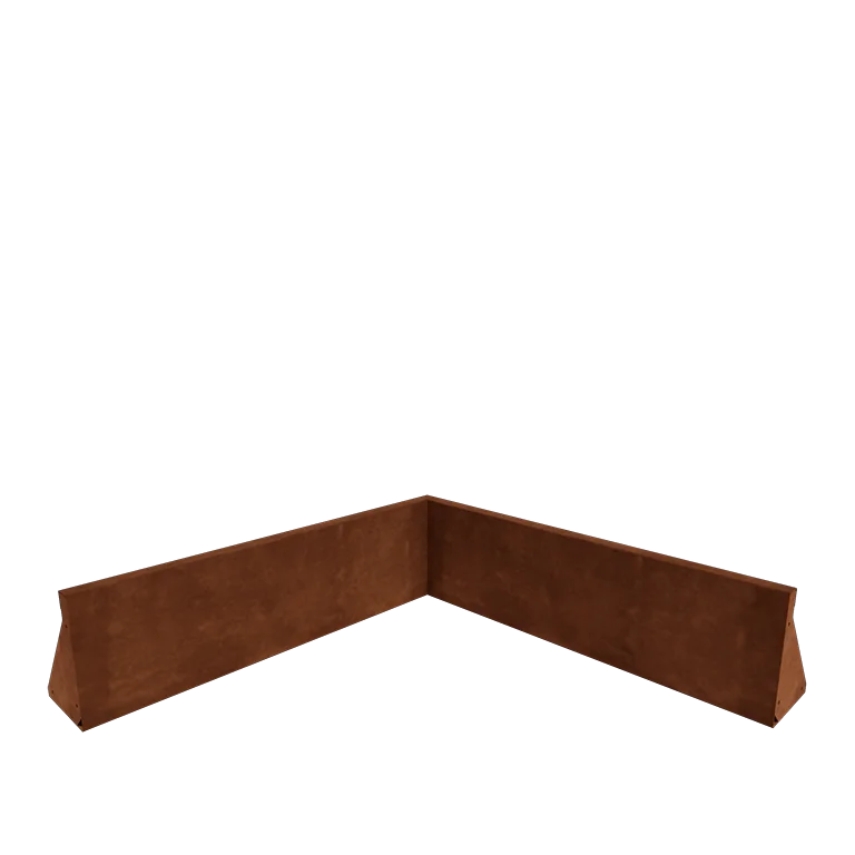 Cortenstål støttemur - Indvendigt hjørne - 100 x 100 x 30 cm