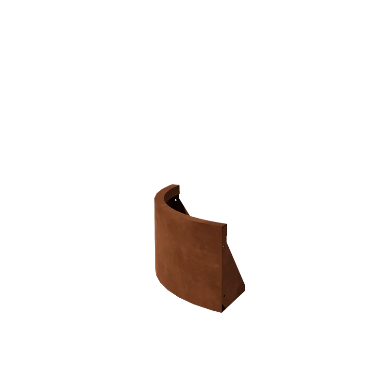 Cortenstål støttemur - Udvendig kurve - 50 x 50 x 30 cm