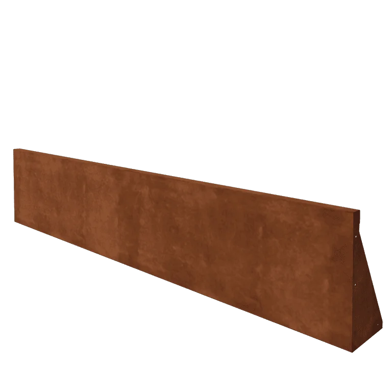 Cortenstål støttemur - Lige ud - 200 x 40 cm