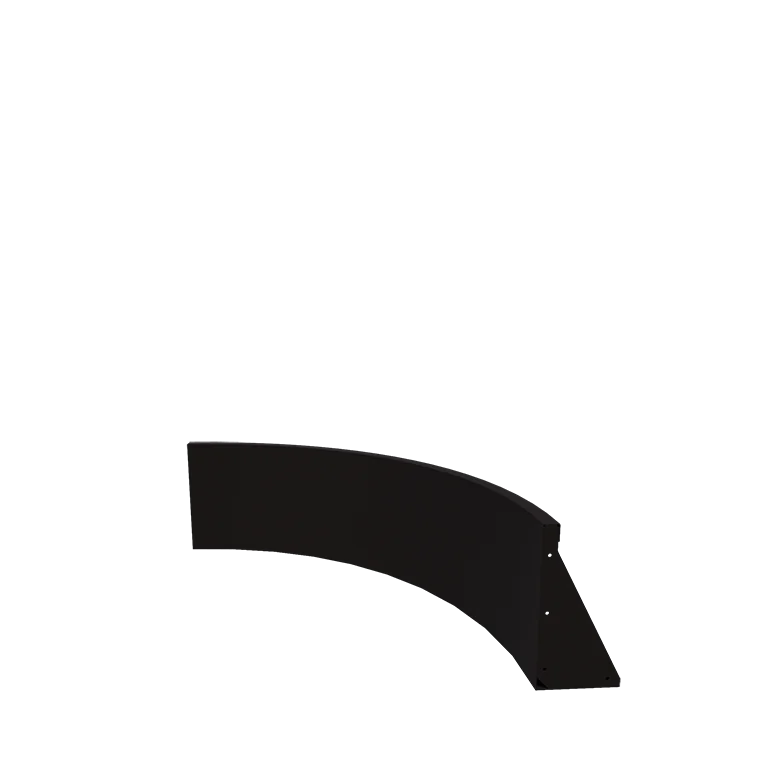 Stål støttemur - Indvendig kurve - 100 x 100 x 40 cm - RAL9005 mat (sort)