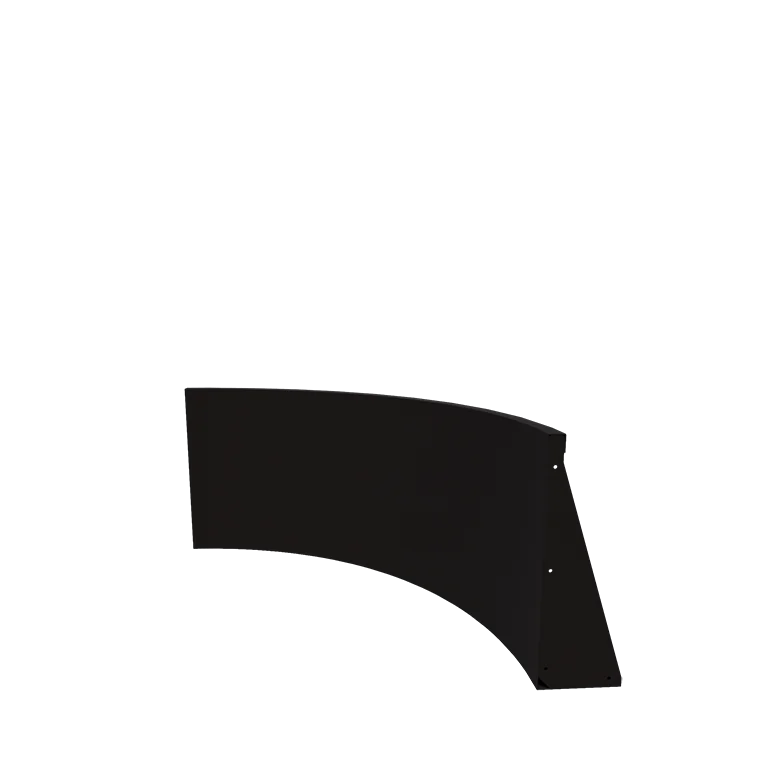 Stål støttemur - Indvendig kurve - 100 x 100 x 60 cm - RAL9005 mat (sort)