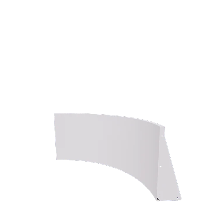 Stål støttemur - Indvendig kurve - 100 x 100 x 60 cm - RAL9010 mat (hvid)