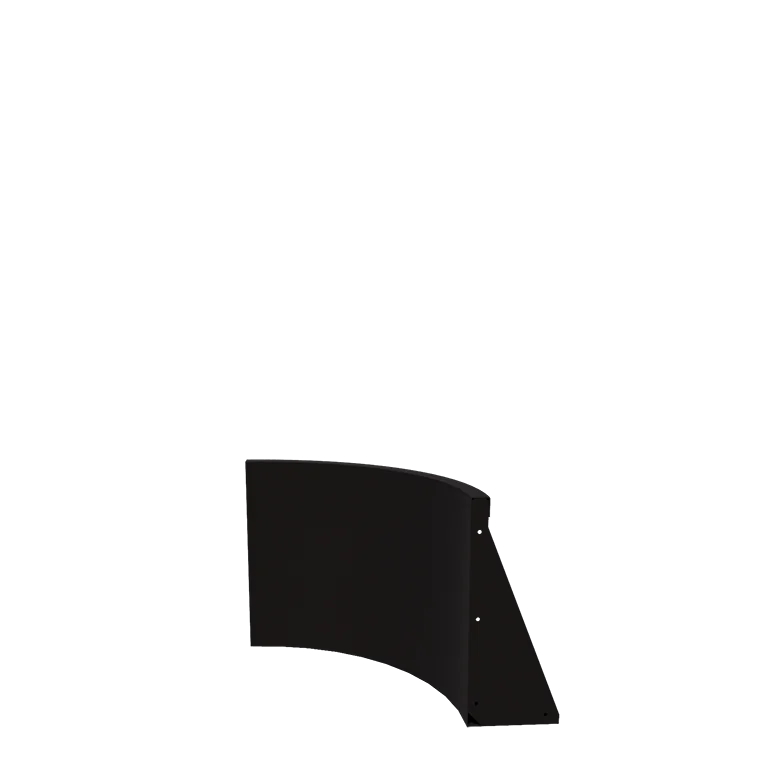Stål støttemur - Udvendig kurve - 50 x 50 x 50 cm - RAL9005 mat (sort)
