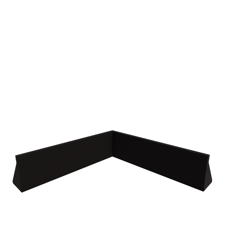 Stål støttemur - Indvendigt hjørne - 100 x 100 x 30 cm - RAL9005 mat (sort)