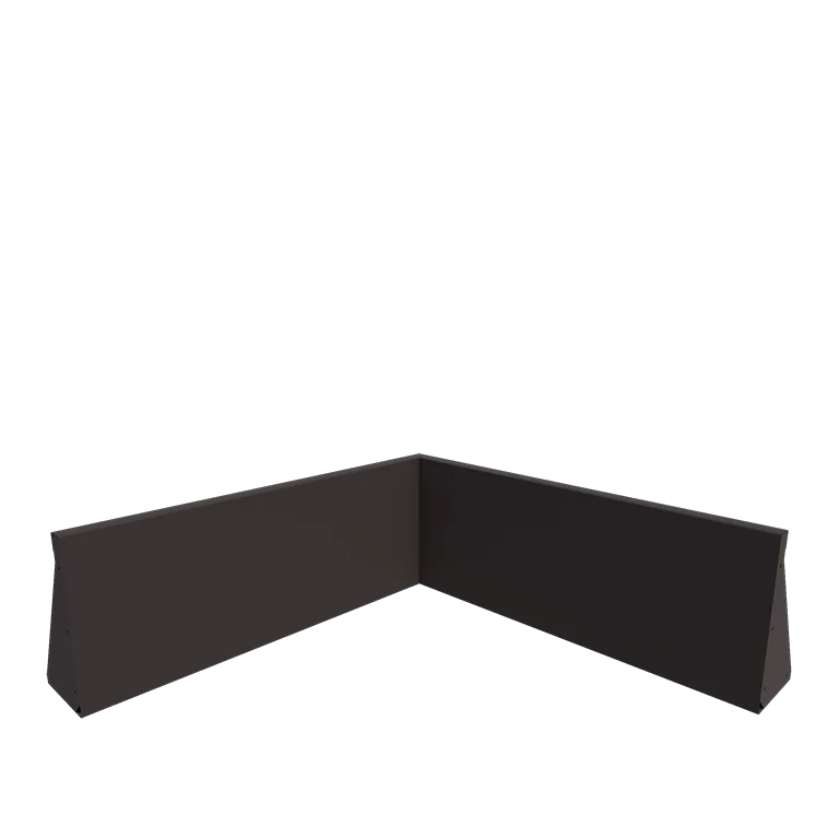 Stål støttemur - Indvendigt hjørne - 100 x 100 x 40 cm - RAL7016 mat (antracitgrå)