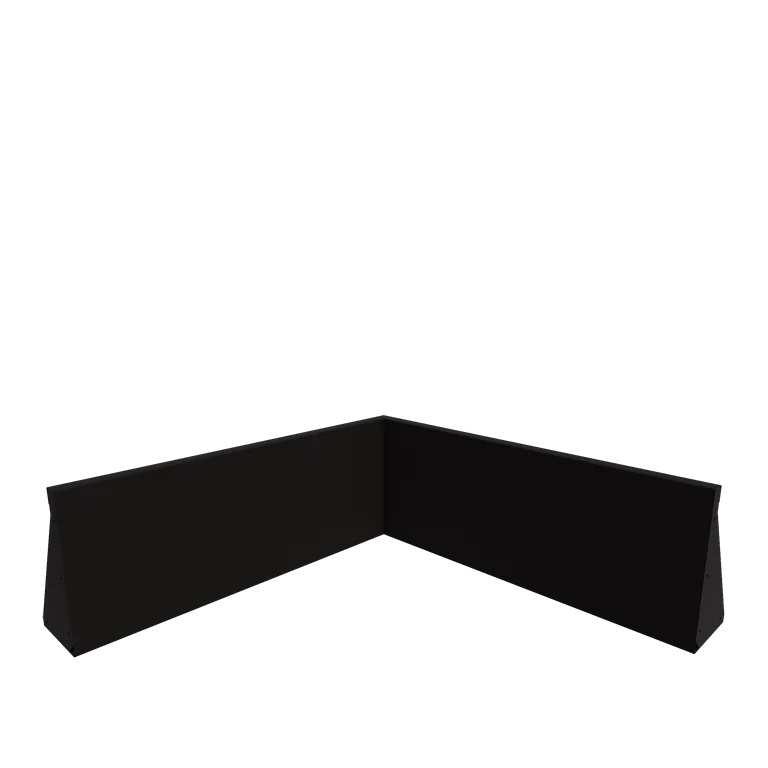 Stål støttemur - Indvendigt hjørne - 100 x 100 x 40 cm - RAL9005 mat (sort)