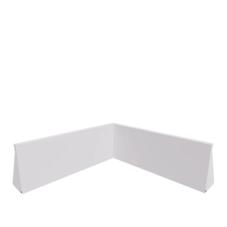 Stål støttemur - Indvendigt hjørne - 100 x 100 x 40 cm - RAL9010 mat (hvid)
