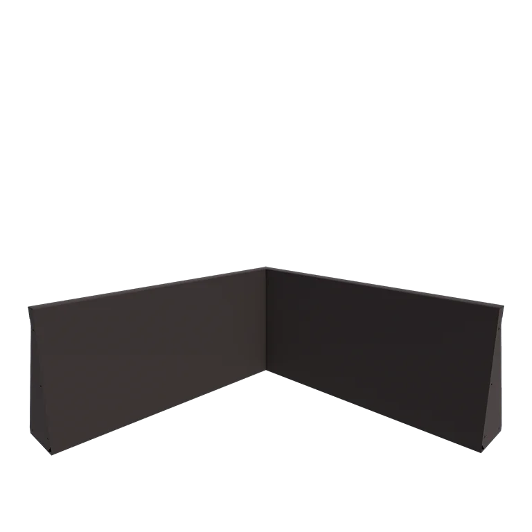 Stål støttemur - Indvendigt hjørne - 100 x 100 x 50 cm - RAL7016 mat (antracitgrå)