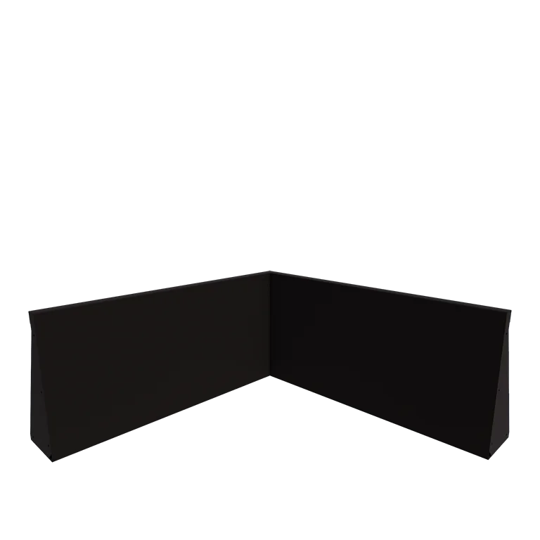 Stål støttemur - Indvendigt hjørne - 100 x 100 x 50 cm - RAL9005 mat (sort)